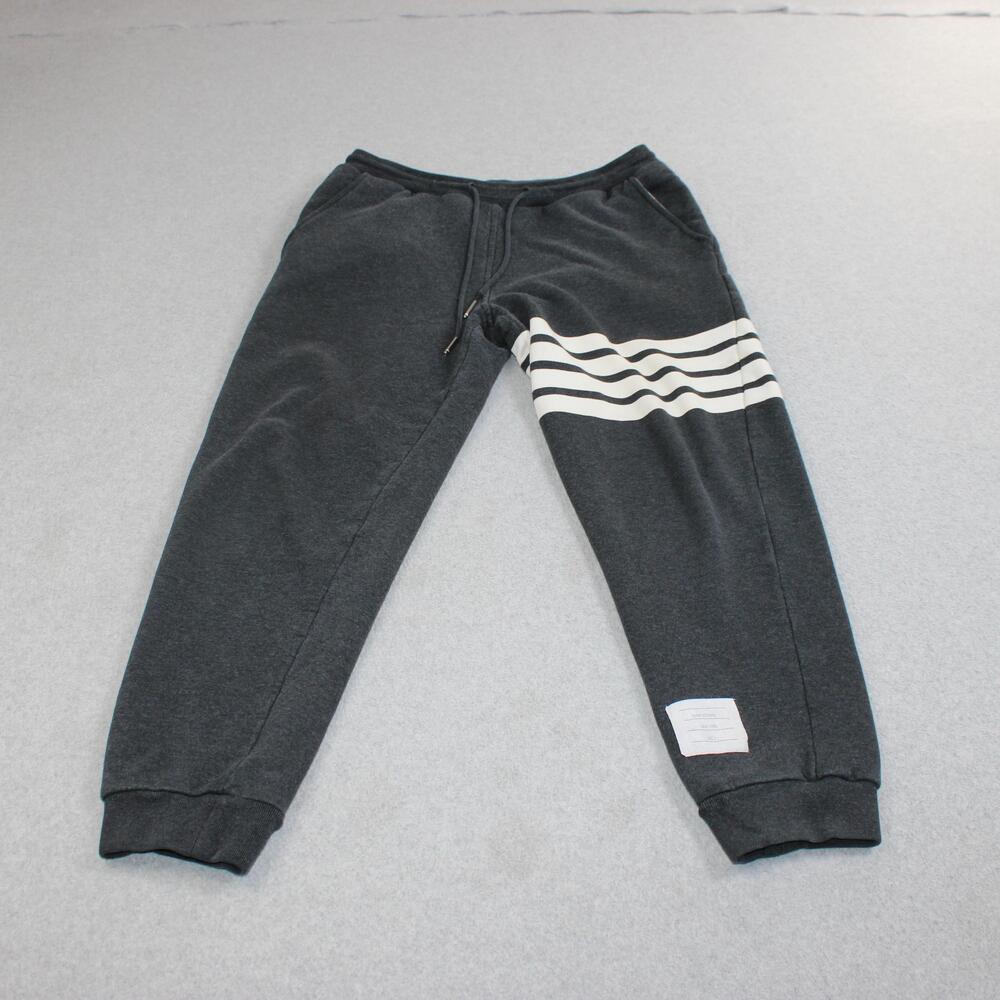 Thom Browne Sweatpants Men 0 Small Gray 4 Bar Stripe Japan French Terry Jogger